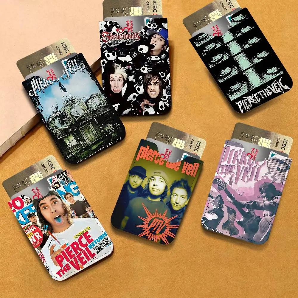 Band Pierce The Veil Band Leather Mini Wallet for Men, Thin Pocket Credit Card Separate ID & Bus Card