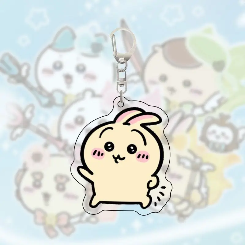 Kawaii Anime Self-Deprecating Bear Acrylic Chiikawa Flying Squirrel Keychain Hachiware Usagi Cute Cartoon School Bag Pendant