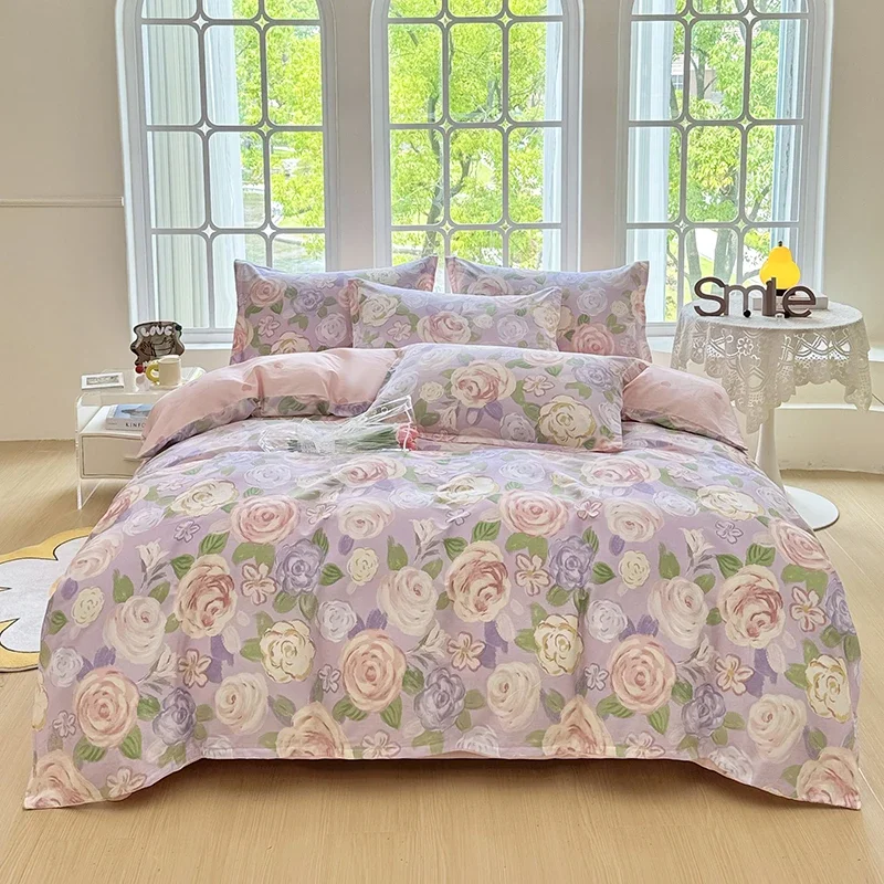 

2025 New Style 12868 All-cotton Fresh and Light Printed Single Quilt Cover Skin-friendly and Breathable Quilt Covers and Bedding
