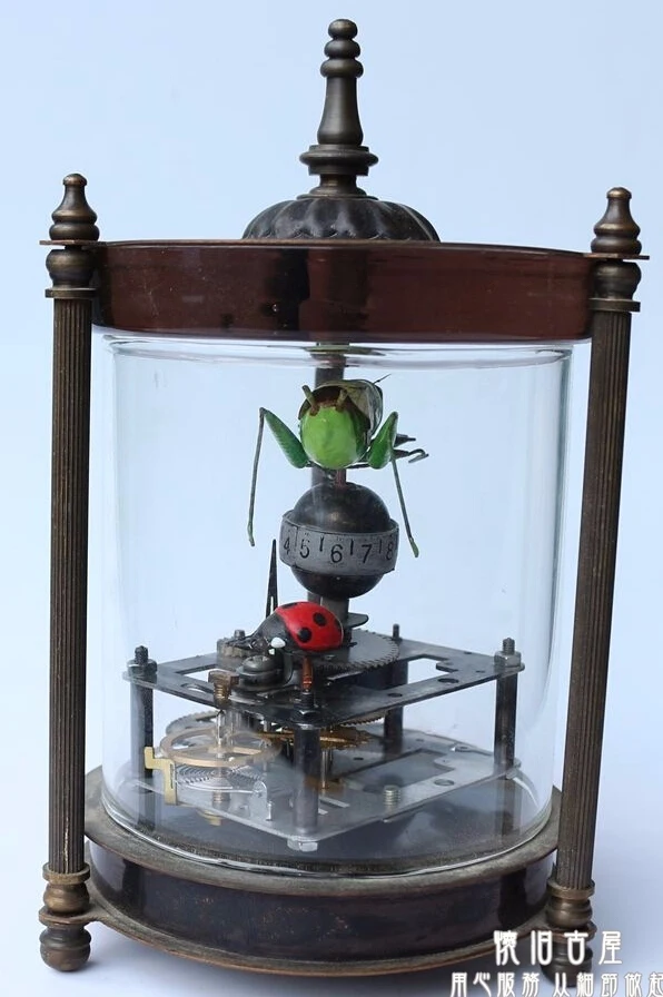 Available Handmade Antique Mechanical Clock Locust Pointer Bronze Statue Watches
