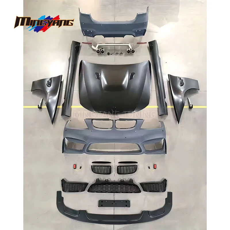 Modificación de plástico PP E90 2005-2008, actualización M4, diseño de parachoques de coche, accesorios, faldón lateral de capó para carrocería Serie 3 E90