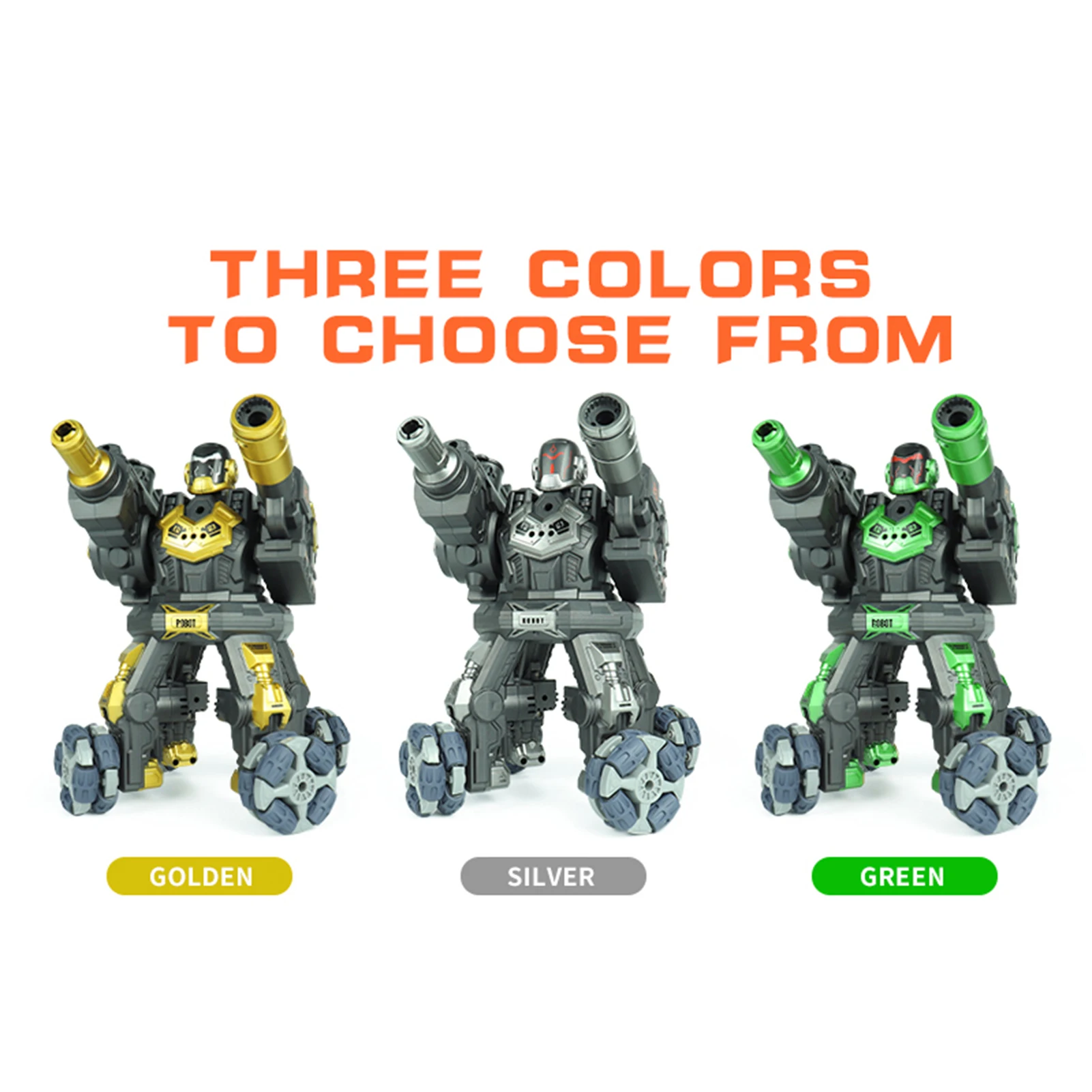 Robot  2.4G Remote Control Robot 4 Wheel Drive Water Bomb Spray Robot  with Lights Music for Kids Boys Toys for Boys