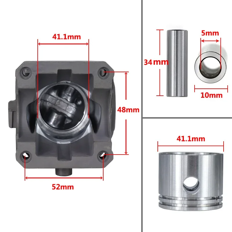 41.1mm Chainsaw Cylinder and Piston Kit For Partner PA350 351 260 340 352 370 390 420 Chainsaw Spare Parts