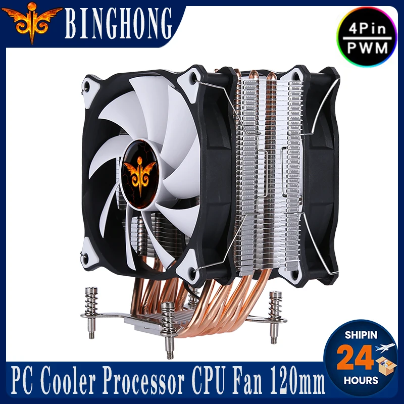 

BINGHONG Computer Cooler Cpu Processor 120mm Fan Low Noise 4/6 Heat Pipe Install slots LGA 2011 2066 x99 E5 115x 1200 1700 1851