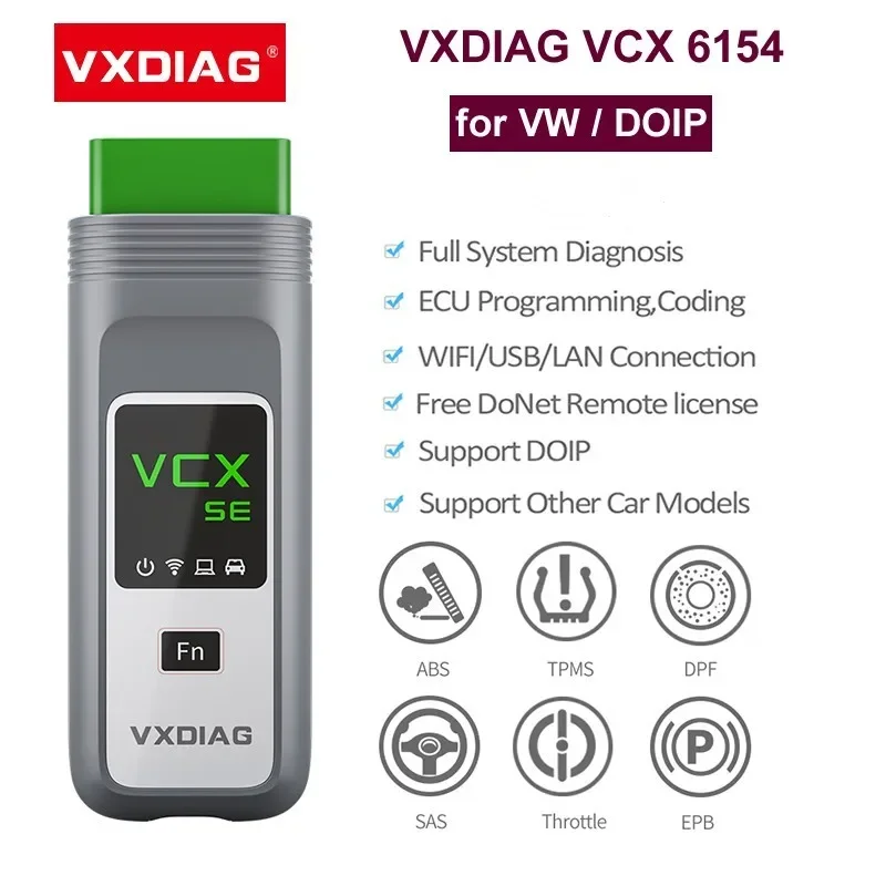 

VXDIAG VCX SE Doip for VW Audi Replace SVCI 6154 OBD2 Diagnostic Scanner VA 6154A ECU Coding WiFi Online Update