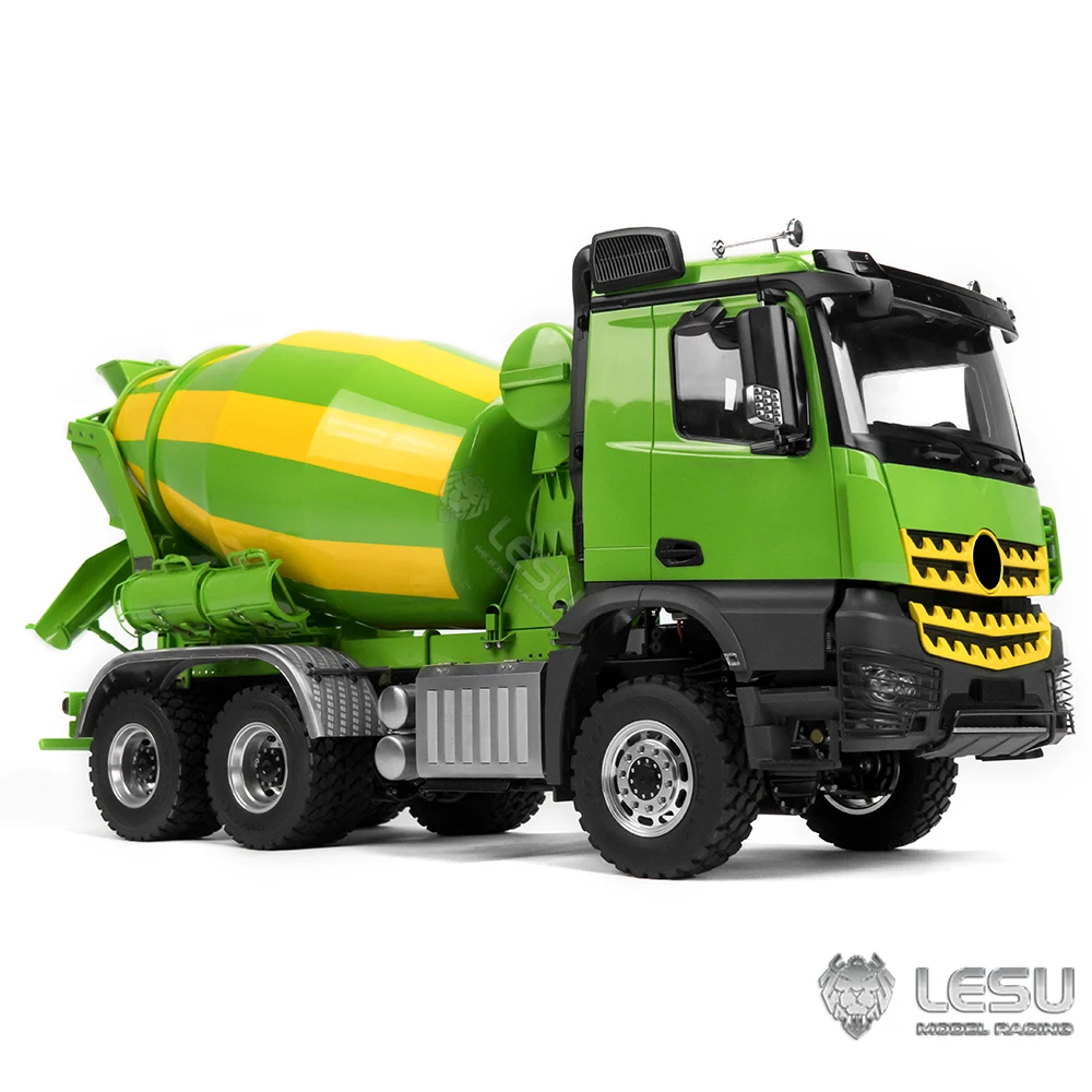 LESU 1/14 6x6 RC Mixer Truck Painted Finished Radio Control Agitating Lorry 2Speed Model Car Toys Cementing Trucks DIY Boys Gift