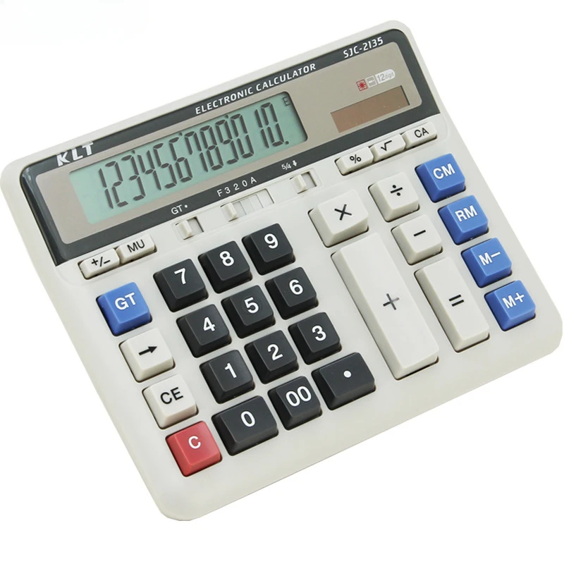 

Калькулятор на солнечной батарее 12 бит, портативный настольный мини-калькулятор с большой кнопкой, широкий научный калькулятор