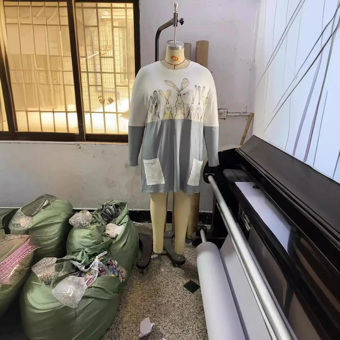 T-shirt long Sve imprimé grande taille pour femme, tissu polyester confortable et décontracté, jupe trapèze ronde Ne, Sle Busin Home...