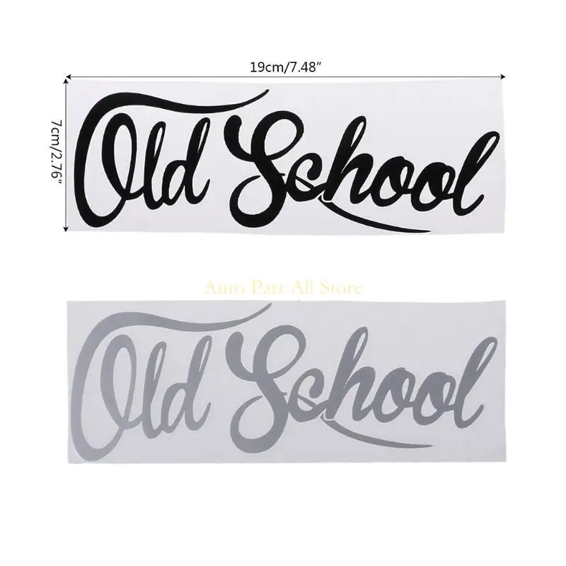 J0MA 19x7cm OLD SCHOOL English Letter Decal Car Body Sticker Auto Window Bumper Door Decoration Car Styling Sticker