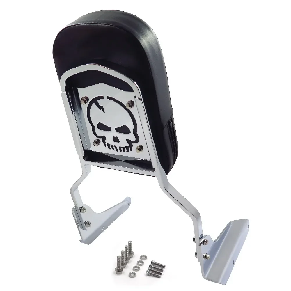 

Chrome Motorcycle Skull Backrest Sissy Bar Pad for Honda 1994-2003 Magna 750 VF750，1995-2006 Magna 250 VF250
