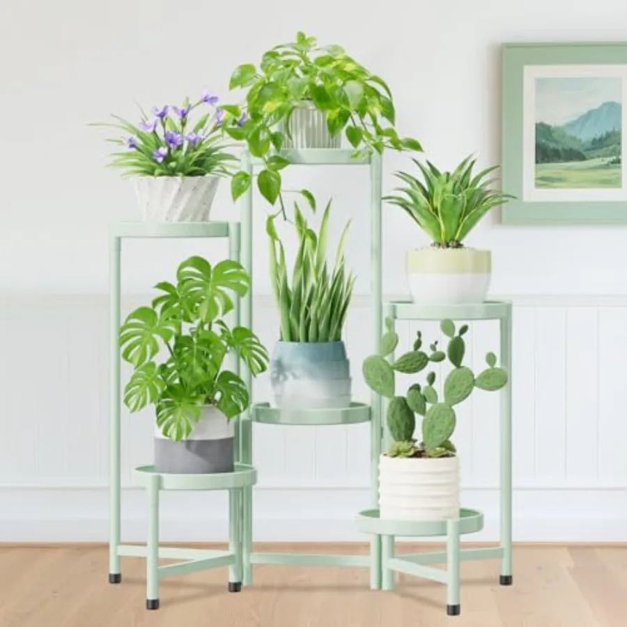 

Plant Stand Indoor Outdoor 6 Tier Corner Metal Flower Display Holder Shelf Easy Assembly Folding Tall Orchid Rack f