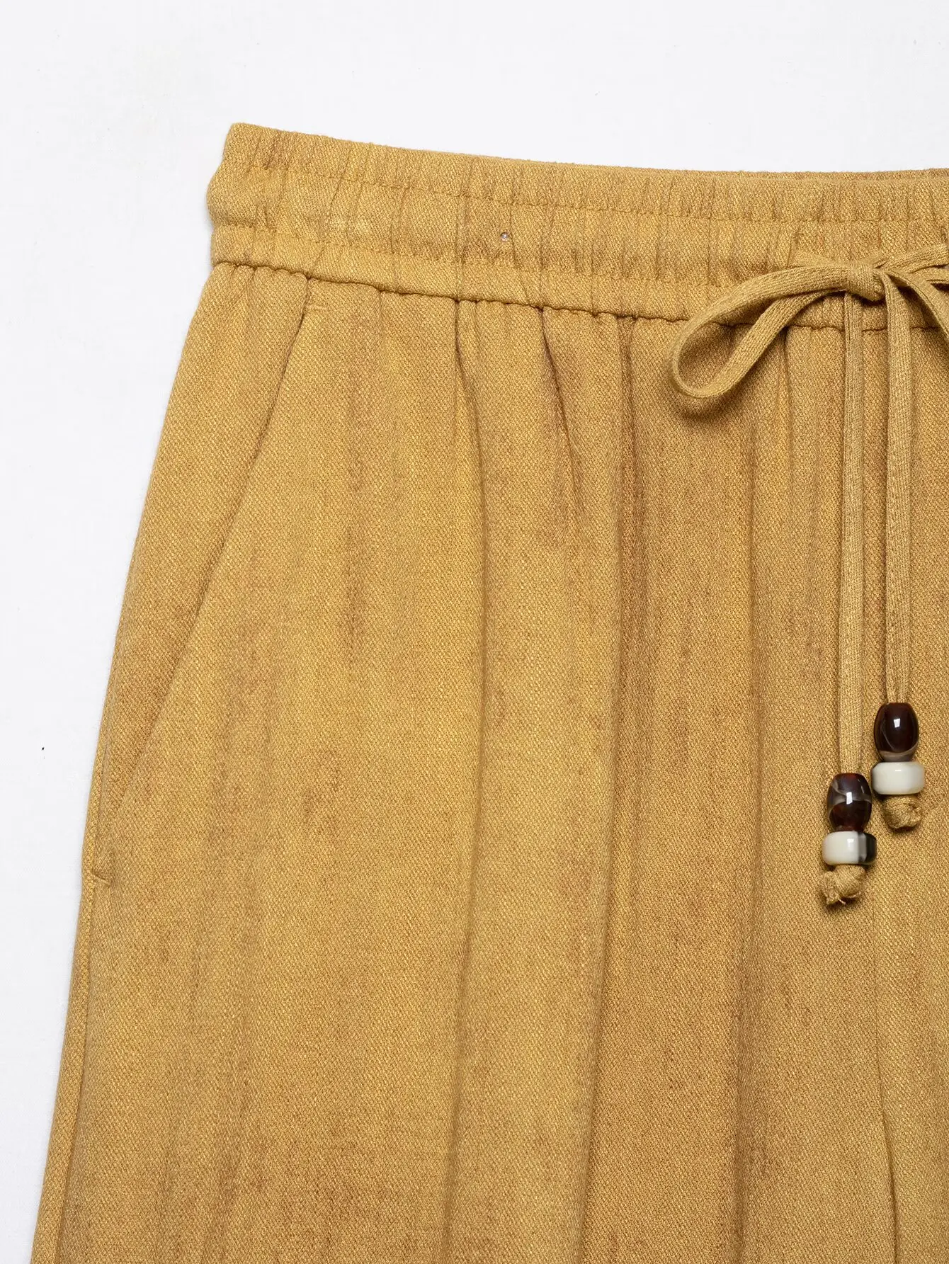 TFMLN Neue Damen V-Ausschnitt Schnürbluse und Weite Hose 2026 Mode 2-teiliges Elegantes Einfarbiges Lockeres Freizeit-Set für Frauen – Detail 13