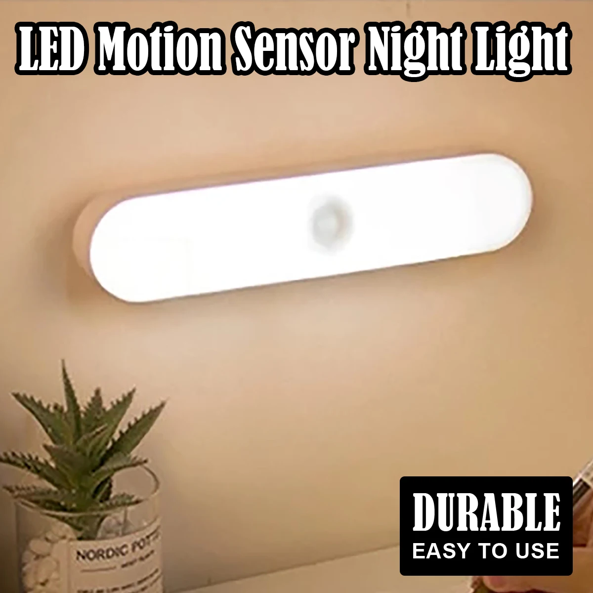 10cm Led Bedside Motion Sensor Night Lamp USB Magnetic Table Auto Switch On Off White-light Closet Wireless Multifunctional Desk