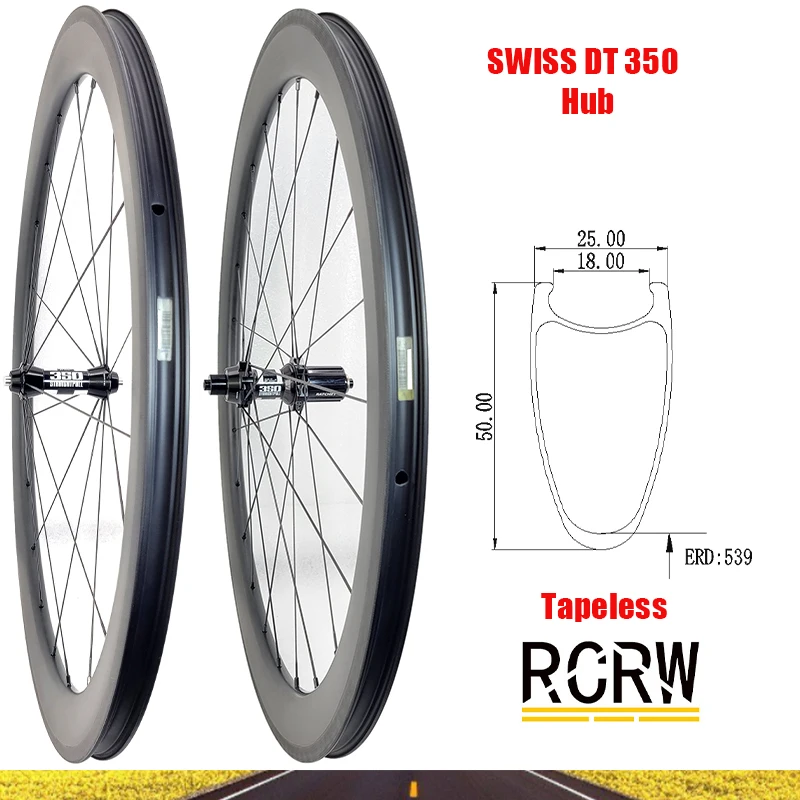 

700C Road 50*25mm Wheelset Carbon 20 24 Hole Rim Clincher Basalt V Brake Deep 50 Wide 25 SWISS DT 350 Shima Hub Wing20 Spoke