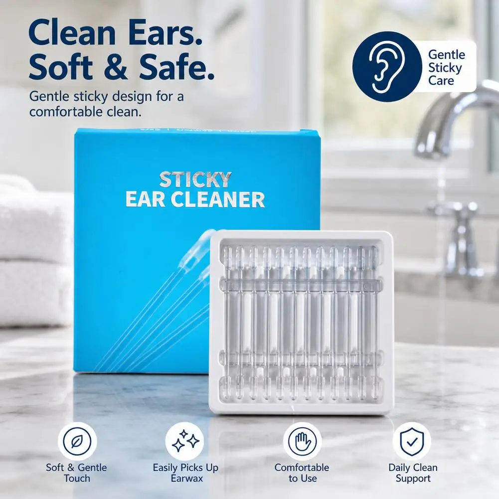 Sticky Ear Cleaner Adhesive Earwax Removal Tool Safe Ear Pick Spoon Swab Cleaner Stick Tool For Ear Care