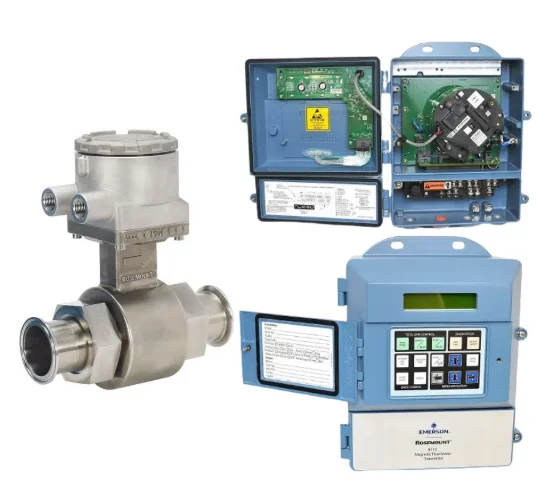 100% Emersons Rosemounts 8721 Hygienic Magnetic Flow Sensor Tri-Clamp Connection 3-A EHEDG