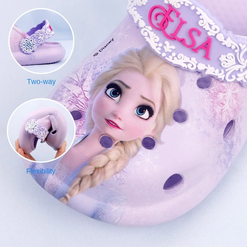 Disney Princess Frozen Elsa Summer Children\'s Slipper Kids Sandals Girls Garden Shoes Waterproof Slippers Hole Shoes