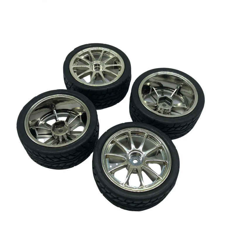 Smart Car Wheel 65mmRubber Tire Hexagonal Hole DIYModel Toy Robot Accessories1:10