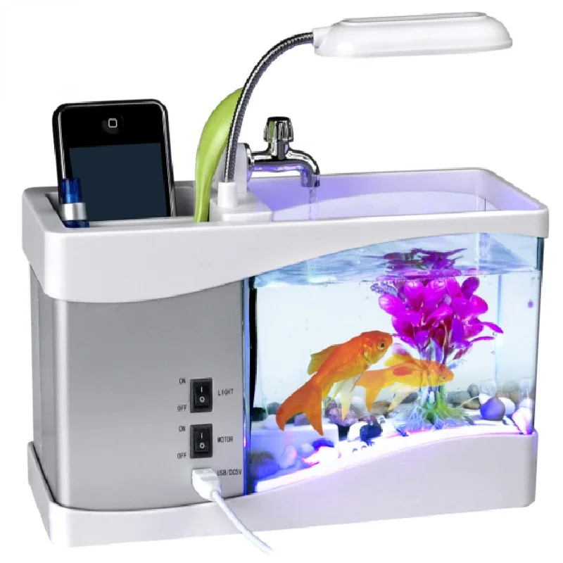 

USB Mini office desktop aquarium LED lamp underwater gradient Dream fish tank