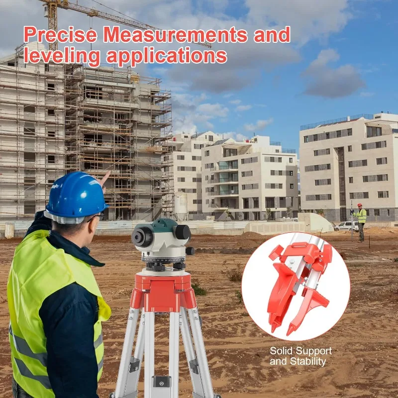 مجموعة المستوى البصري الأوتوماتيكية 32X مع حامل ثلاثي القوائم، والمعوض المغناطيسي الملطف ذاتي التسوية وقفل النقل، ومسح الألومنيوم #4