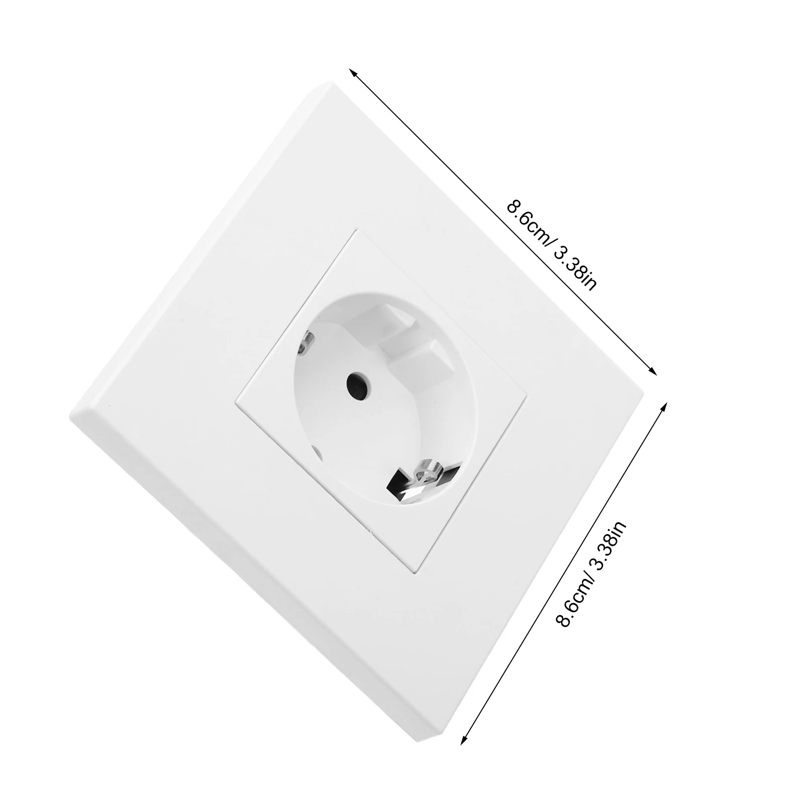 Enchufe europeo de montaje empotrado de 86Mm, toma de pared empotrada estándar europea para el hogar, oficina, apartamento, Villa, eléctrico incorporado, 2 uds.