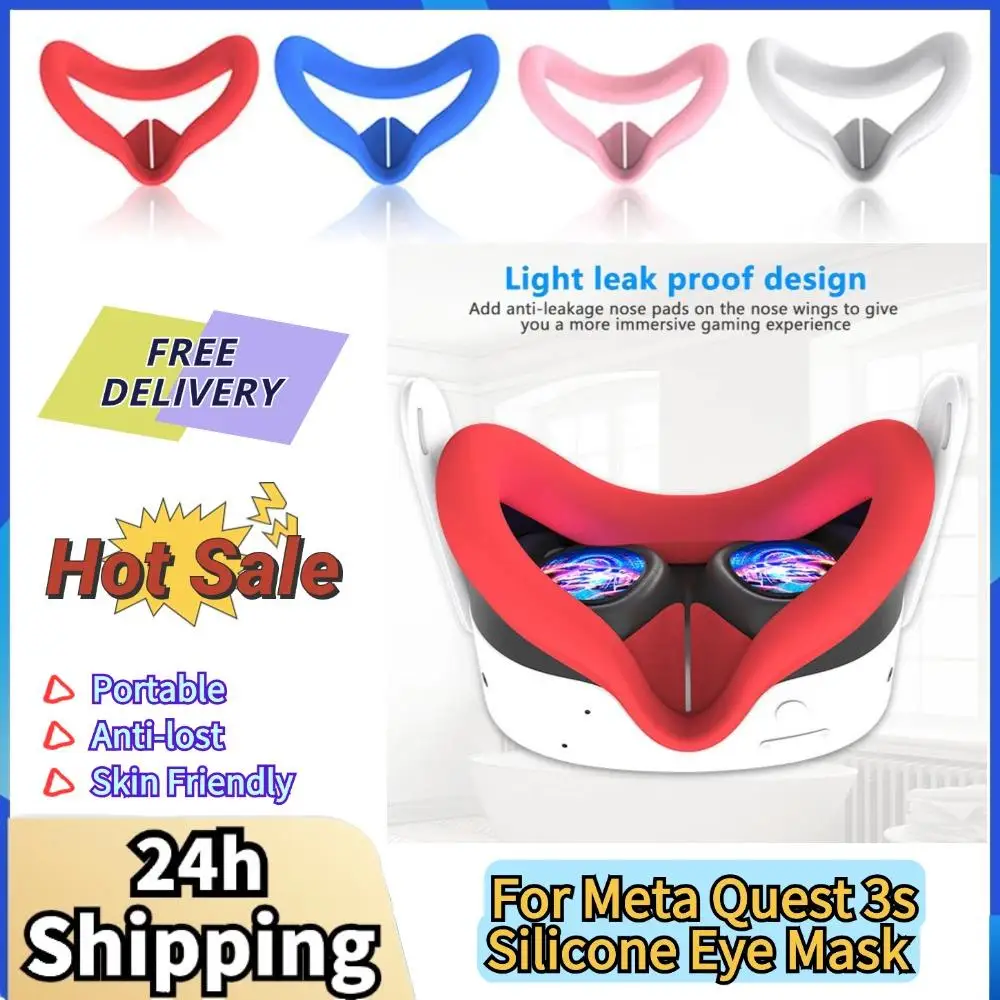 For Meta Quest 3s Silicone Eye Mask Sweatproof Glasses Replacement VR Silicone Face Mask VR Protective Accessories