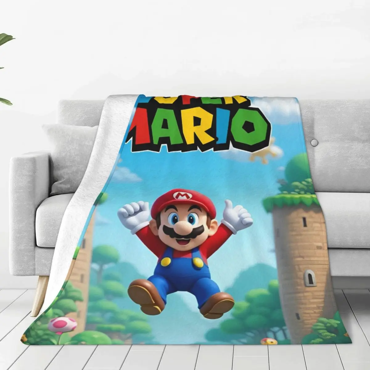 

Marios Adventure Video Game Knitted Blankets Flannel Warm Throw Blanket for Bedding Couch Bedroom Quilt