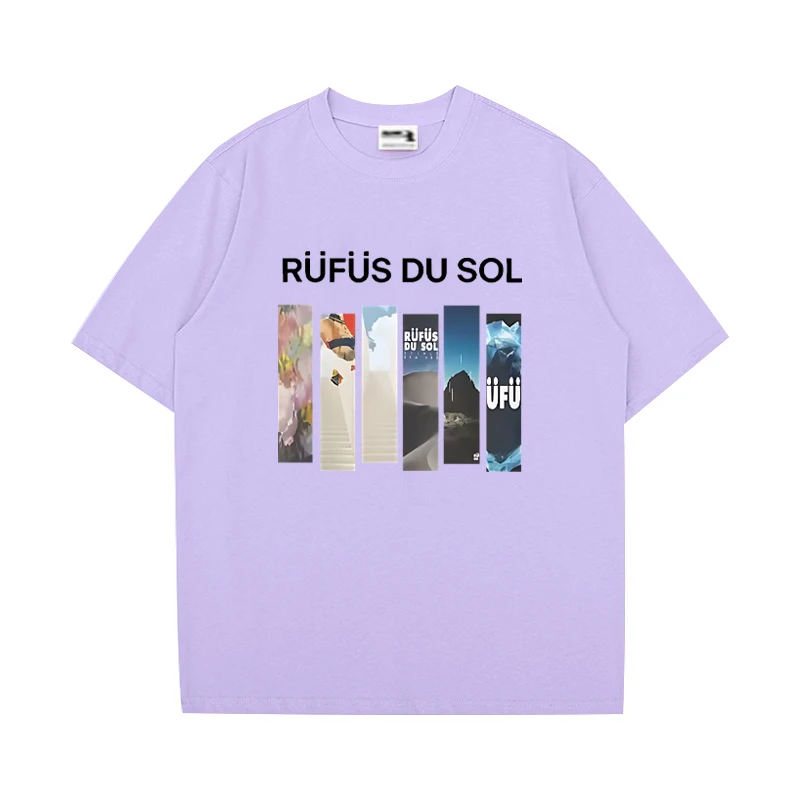 Rufus du Sol Merch Tour 2025 الرسومات قصيرة الأكمام تي شيرت الرجال امرأة خمر الشارع الشهير تي شيرت القطن عادية بلوزات مستديرة العنق للجنسين #4