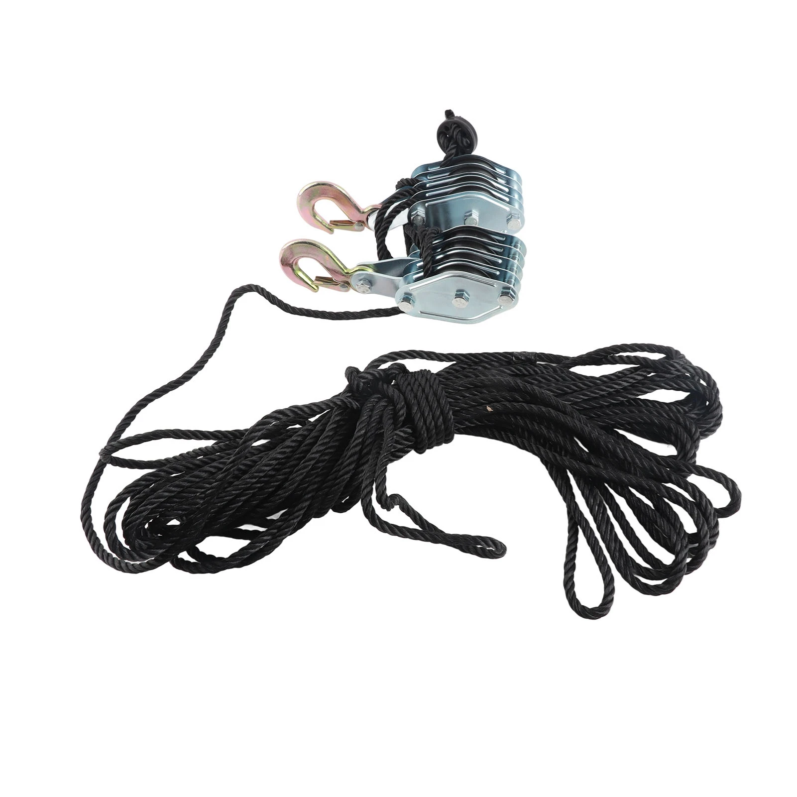 Pulley Block Tackle Rope Hoist Pulley System 4400lb 8:1 Ratio Lifting Power Heavy Duty Block Tackle for Lifting Heavy Objects