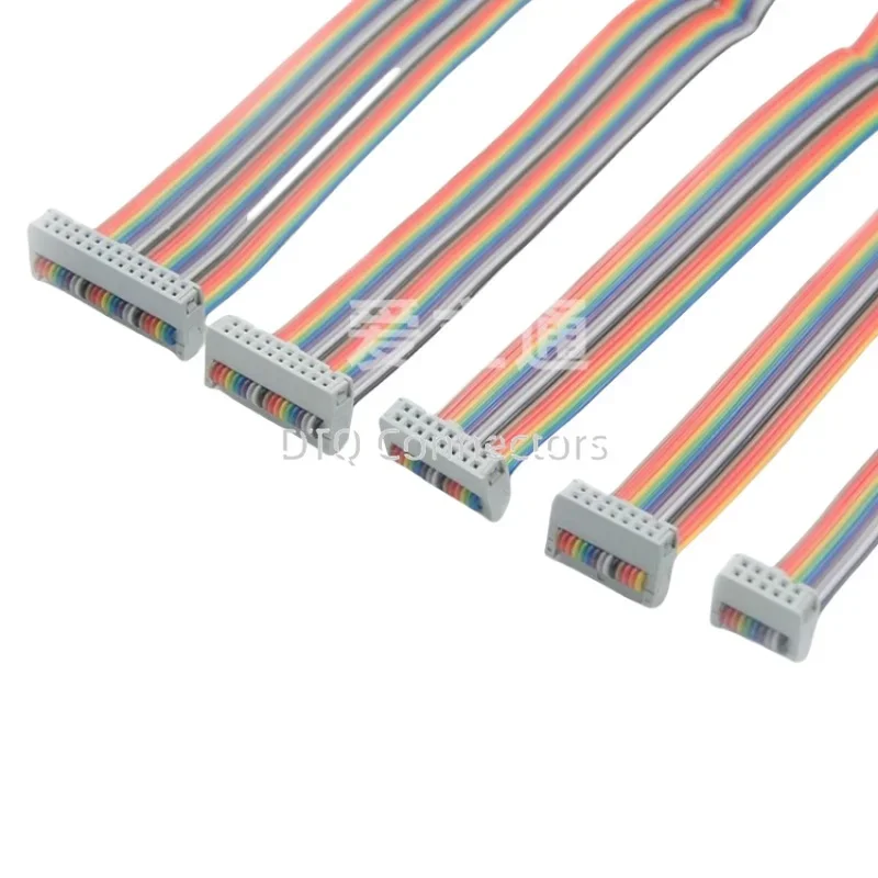 2.54mm FC pressure head gray white colored ribbon cable IDC ribbon cable co directional JTAG/AVR download connection cable