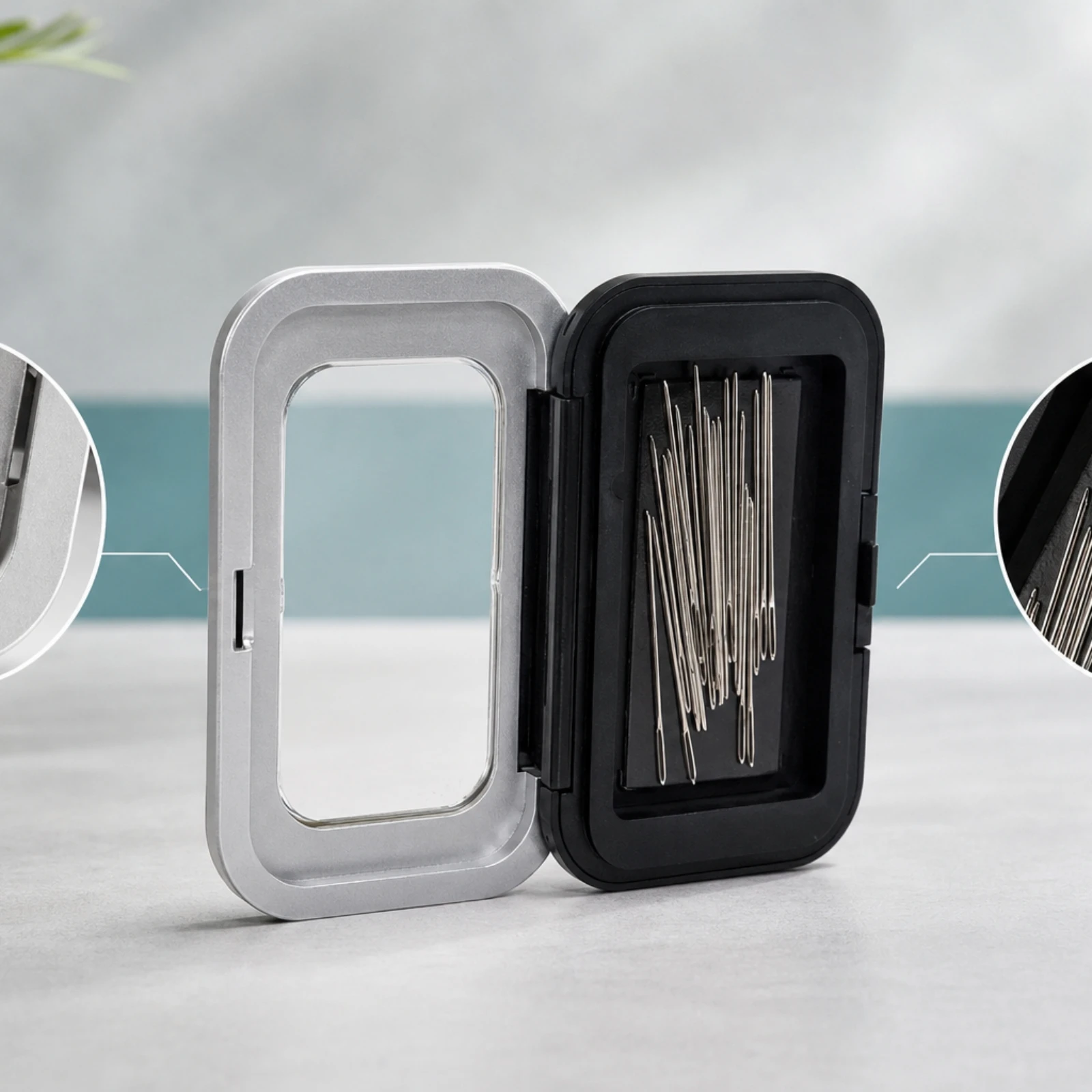 Étui à aiguilles attrayant avec couvercle transparent, boîte de rangement compacte et attrayante pour aiguilles, portable et idéal pour les artisans