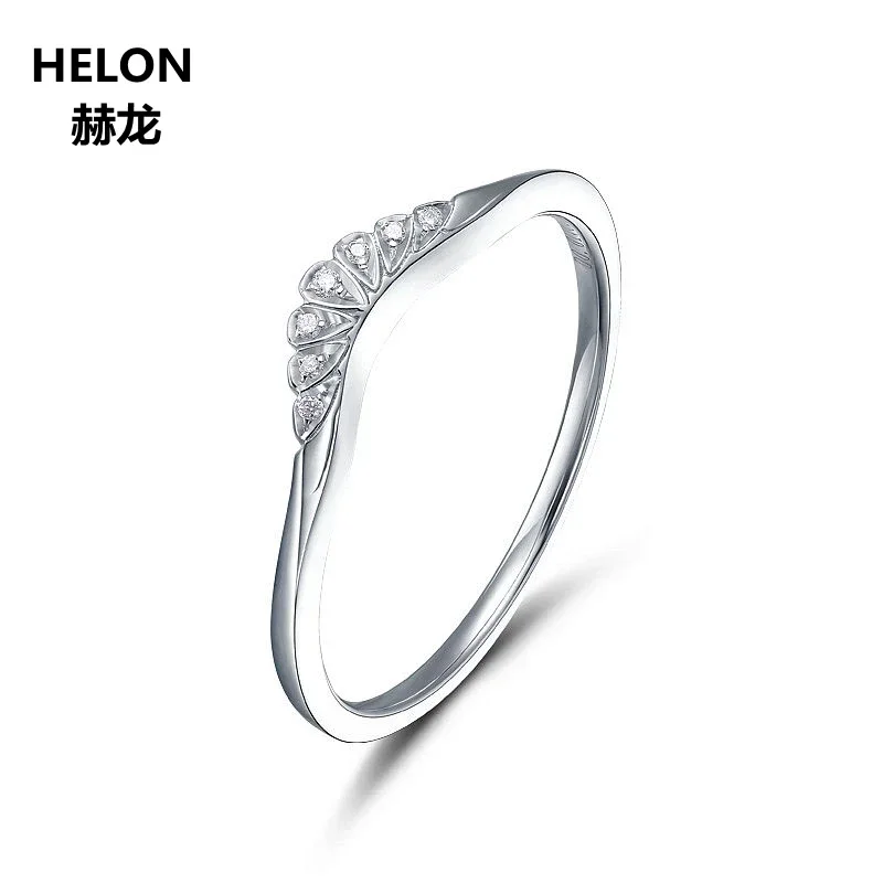 Solid 14k White Gold Women Engagement Natural Diamonds Ring Wedding Band  Fine Jewelry Anniversary Party Ring