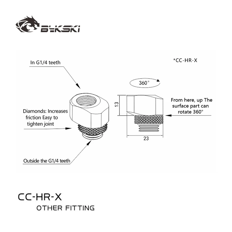 

Bykski CC-HR-X G1/4'' 10/15/mm Eccentric Fitting 360 Degree Freely Rotary Joints Computer Water Cooling Offset Adapter Connector