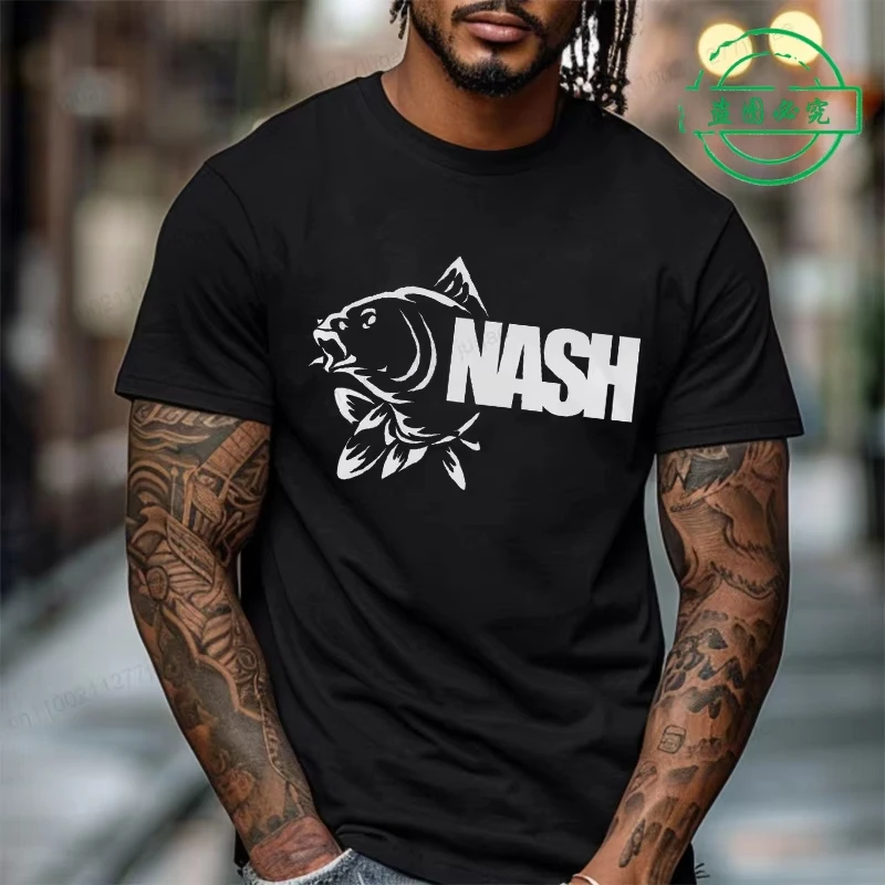 Men Summer Fashion Harajuku Short Sleeve  Streetwear Black T-shirts Funny Fishinger Carp Fish Fisherman Sporter T Shirts