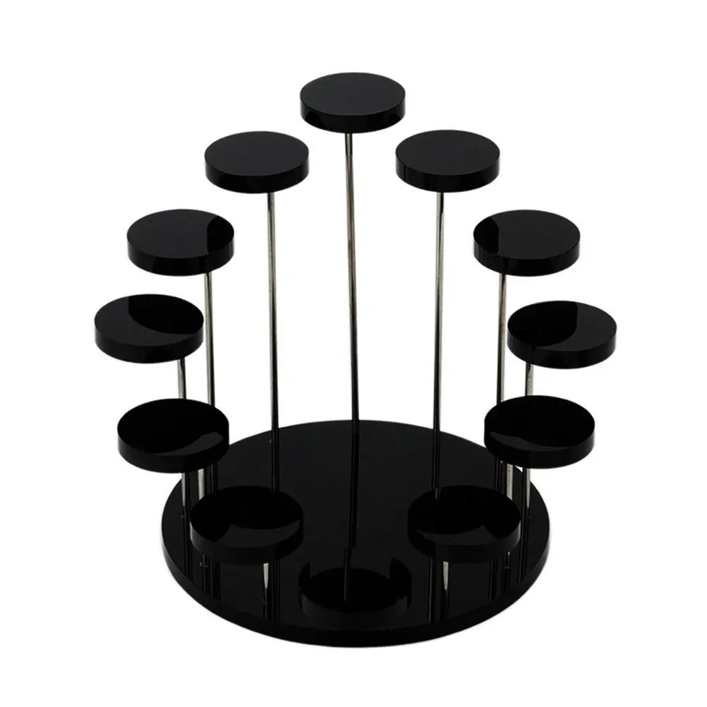

12-Slot Acrylic Ring Display Stand Jewelry Organizer Holder for Countertop Dresser Home Store Decor Valentine Birthday Christmas