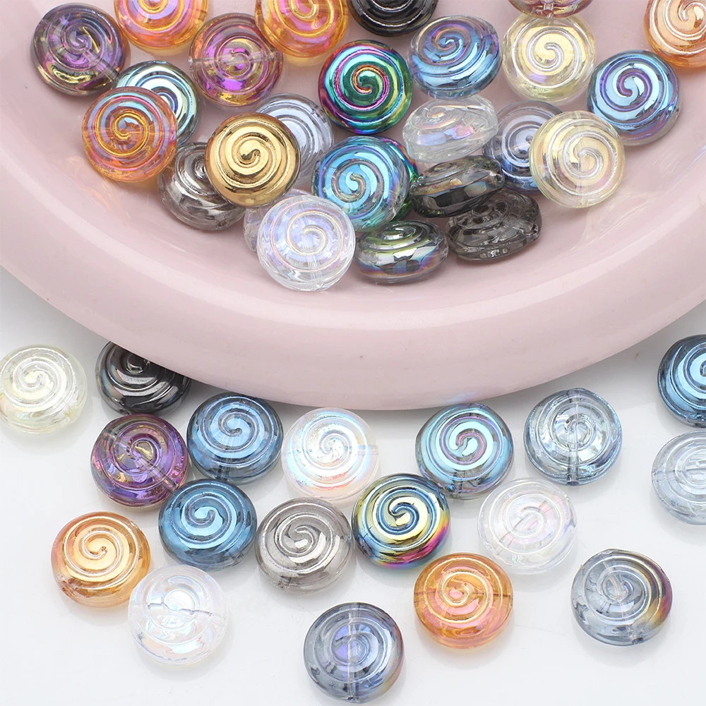 

30Pcs 12mm Crystal Glass Round Loose Beads Screw thread Shape for Jewelry DIY Making Bracelet Earring NecklaceAccessory Decor