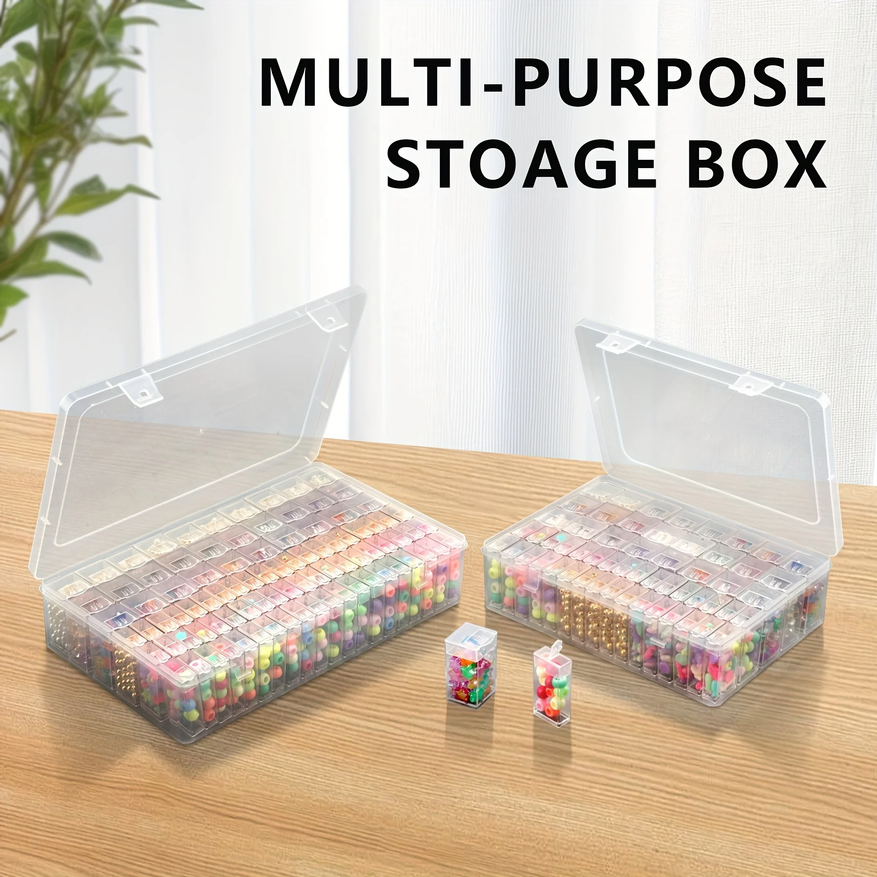 صندوق تخزين بلاستيكي ذو سعة كبيرة 90/56 |   تصميم شفاف، مقصورات مختومة بشكل فردي لأدوات الرسم الماسي،