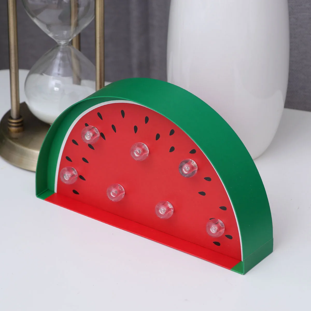 

Watermelon Shaped LED Lamp Decorative Lights for Party Birthday Tropical Fruit Theme Night Lamps Soft Glow Portable Bedroom