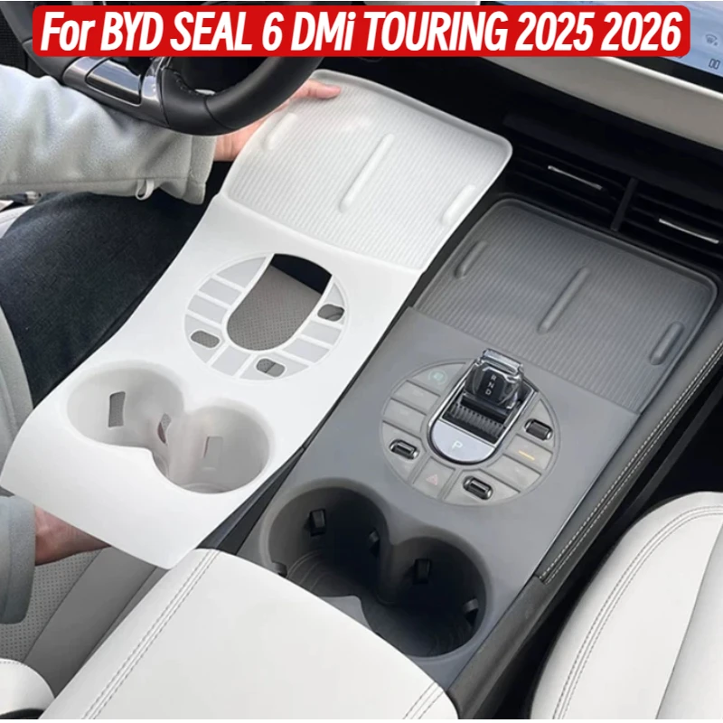For BYD SEAL 6 DMi 2025 2026 LHD Center console gear shift silicone protective pad storage tray Accessories