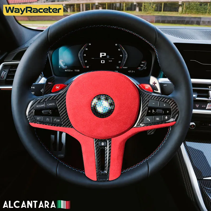 Alcantara Wrap Car Steering Wheel Airbag Interior Trim Cover For BMW M2 G87 M3 G80 G81 M4 G82 G83 M5 F95 2021 2022 2023