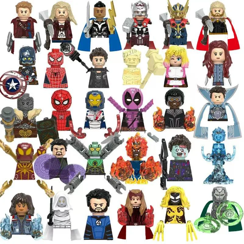 

Hot Toys Marvel Doctor Strange Ant-Man Ultron Spider-Man Building Blocks Green devil Thor Deadpool Bricks Action Figure For Kids