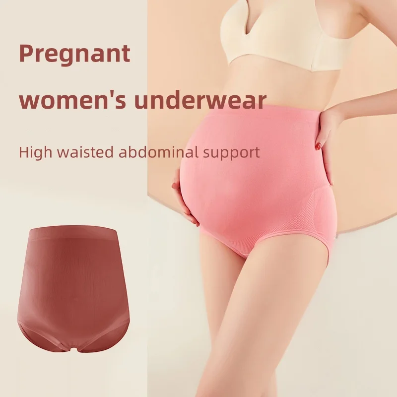 Females Maternity Panties Women's High Waist Full Belly Support Panties Comfortable Breathable Pregnancy Panties L