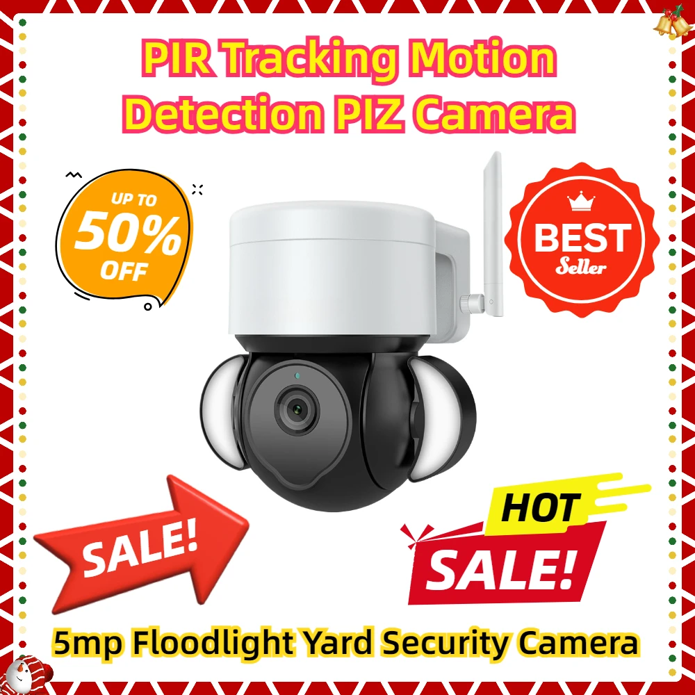 

PIR Tracking Motion Detection PIZ Camera 5mp Floodlight Yard Security Camera