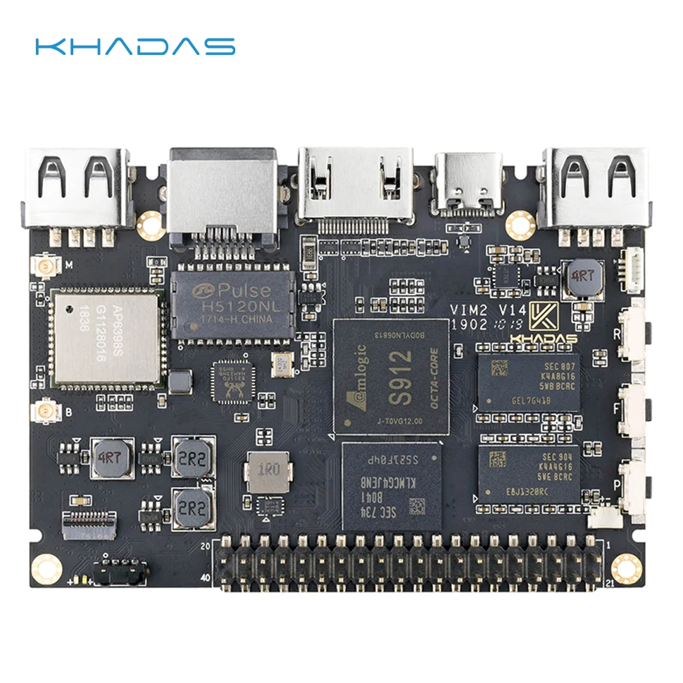 Khadas VIM2 Basic Powerful Single Board Computer Octa Core with MIMOx2 WiFi AP6356S WOL Amlogic S912 DIY Box