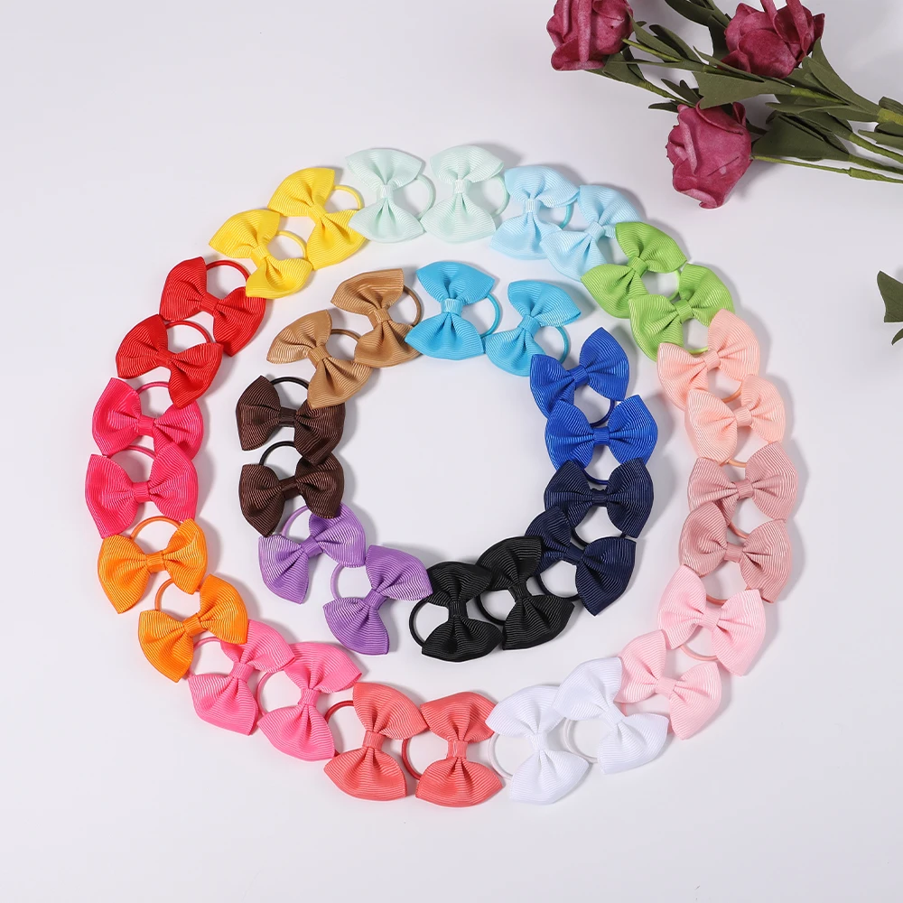 1 قطعة طفل الفتيات الاطفال فيونكات شعر العلاقات الصلبة بوتيك مرونة الشعر شريط مطاطي الفرقة الوليد الصغار الرضع الأطفال أغطية الرأس #6