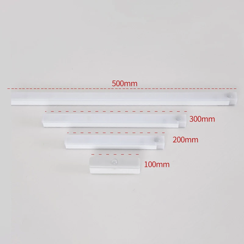 USB Rechargeable Motion Sensor Wireless LED Night Light Long Strip Bar Lamp For Kitchen Cabinet Wardrobe Bedside Staircase Tube