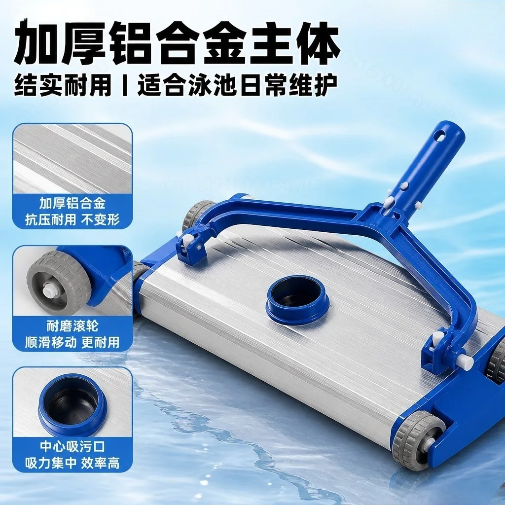 14/18 Inch Thickened Aluminum Pool Vacuum Head Wear-resistant Roller Suction Cleaning Replacement Tool