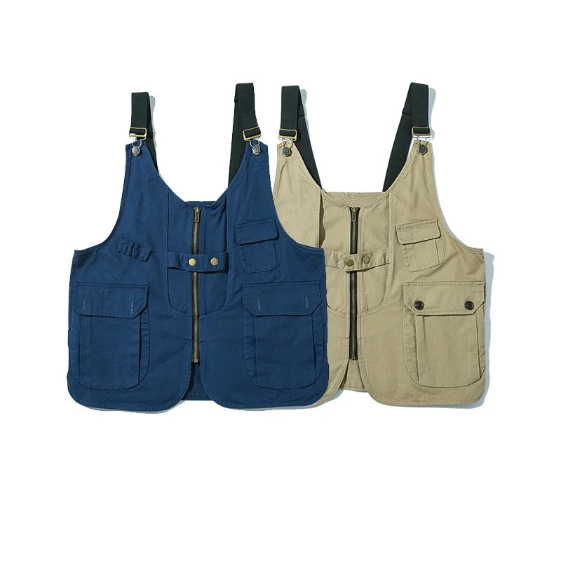 Summer Women Outdoors Garden Installation Work Clothes Men's Round Collar Vest Street Tooling Neutral Sling Sleeveless Garment