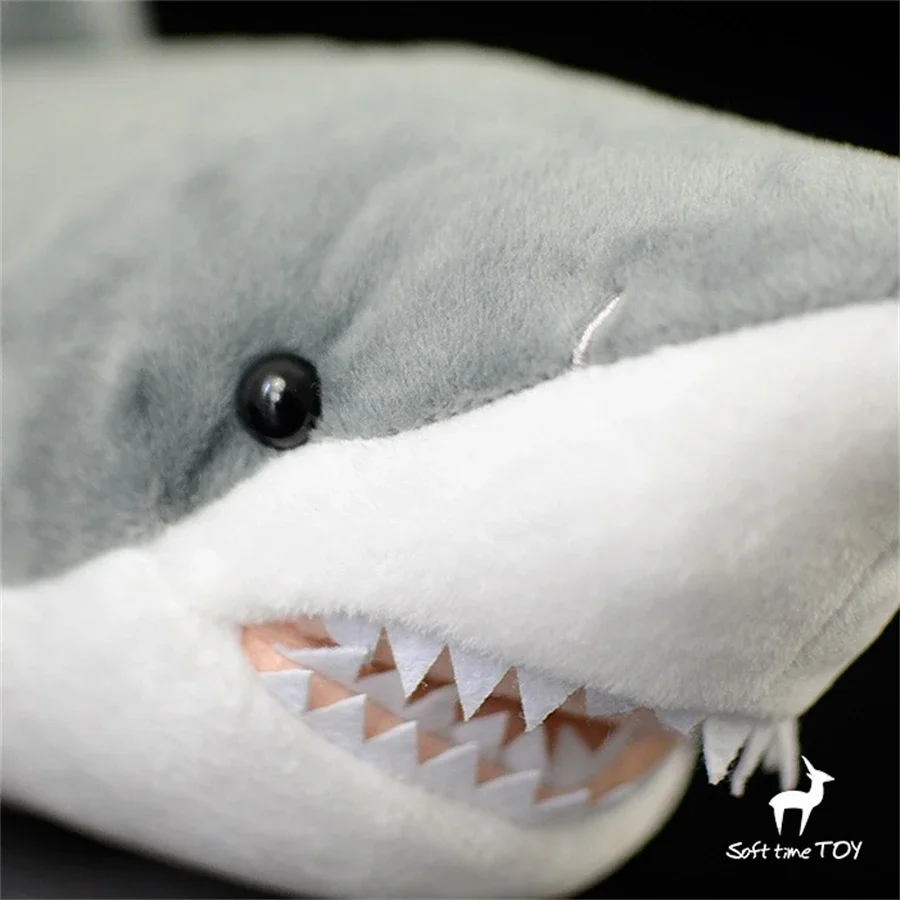 Great White Shark High Fidelity Shark Plüschtier Weißer Hai Plüschtiere Lebensechte Tiere Simulation Gefüllte Puppe Kawai Spielzeug Geschenke