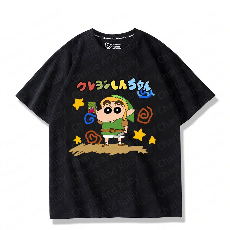 Legend Of Zelda Link Crayon Small New Cotton Crew-Neck Short-Sleeved T-Shirt Men's And Women's Summer Clothing Trend Fashion